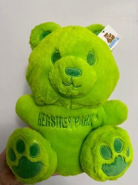 Hersheypark Souvenir Green Teddy Bear Plush Goffa Stuffed Animal NWT